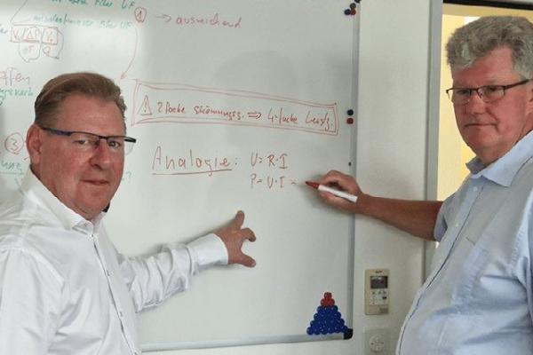 Die Firmeninhaber der SafecontechAG in Aktion: Kurt Waldburger und Christian Weinmann evaluieren ein neues Projekt.